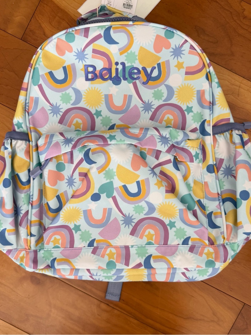 Crate & Barrel Personalized Kids Rainbow Pattern Backpack - Bailey